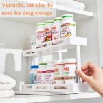 Pull Out Cabinet Organizer, Expandable Pull Out Organizer, Easy to Use Spice Rack, Slide Out Multi-Purpose Spice Bottle Organizer, Cabinet Storage Rack for Kitchen, Pantry, Bathroom Storage - Image 4
