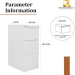 RIGID Vertical Document Cabinet with 3 Drawers | High Capacity Metal Storage for Legal Size Files | Smooth Sliding Channels, Office Organizer, Pre Assembled, White (62D x 46.5W x 102.5H CM) - Image 2