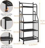 Storage Shelving Rack Unit Heavy Duty Organizer Kitchen Storage Rack Metal Plant Stand Shelf for Laundry Bathroom Kitchen Pantry Closet Indoor/Outdoor (5-Tier, Black) - Image 3