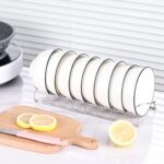 Stainless Steel Dish Rack Set – Rustproof Cabinet Organizer for Plates, Pots, Lids & Bakeware, Space-Saving Kitchen Storage with No Assembly (2PCs Bowl Rack+Dish Rack Black) - Image 6