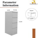 RIGID Vertical Filing Cabinet with 4 Drawers | Heavy-Duty Metal Document Storage for Legal Files | Smooth Sliding Drawers, Key Lock Protection, Office Organizer, Grey (62D x 46.5W x 132H cm) Assembled - Image 3