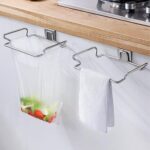 2 Pack Stainless Steel Trash Bag Holder, Garbage Storage Bags Rack, Hanging Garbage Bag Storage Organizer Rack for Kitchen Cabinets Doors and Cupboards Towel Gloves Hanger - Image 6