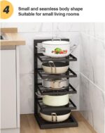 ROUNY Kitchen Pots And Pans Organizer For Cabinet, 3 Tiers Heavy Duty Pan Rack Under Sink Storage,Adjustable Metal Pan Rack & PotLid Holder for Kitchen Organizers and Storage - Image 7