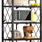 Foldable Storage Shelves 5 Tier, Storage Racks Kitchen Cabinet, Shelf Storage Multipurpose Rack for Living Room Bedroom Kitchen Garage Easy Assembly Black