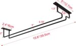 MOCOUM 2 Pack 15.6" Wine Glass Rack Under Cabinet Stemware Rack, Wine Glass Hangers Rack Wire Wine Glass Holder Storage Hanger Hold Up To 10 Wine Glasses for Cabinet Kitchen Bar (Black, 2 pack) - Image 3
