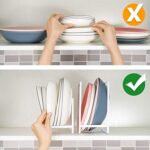 TAME 2PCS Plate Holders Organizer, Metal Dish Storage Organizer, Multipurpose Shelf Kitchen Organizer Plate Storage Drying Stand Rack for Kitchen Cabinet, Counter and Cupboard (Black) - Image 4