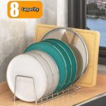 Dish Rack Plates Holder 2-Pack Set – Plate and Bowl Organizer for Cabinet Space Saver, Pan Lid Organizer, Kitchen Storage for Plates, Bowls, Cups, Lids, Cutting Boards, and Spatulas - Image 6