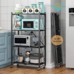 4 Tier Foldable Storage Shelf Unit Heavy Duty Storage Black - Image 4