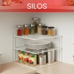 Metaltex Corner Rack Silos – 2-Tier Plate & Bowl Organizer – Space-Saving Corner Cabinet Insert – Sturdy Coated Wire, Made in Italy - Image 11