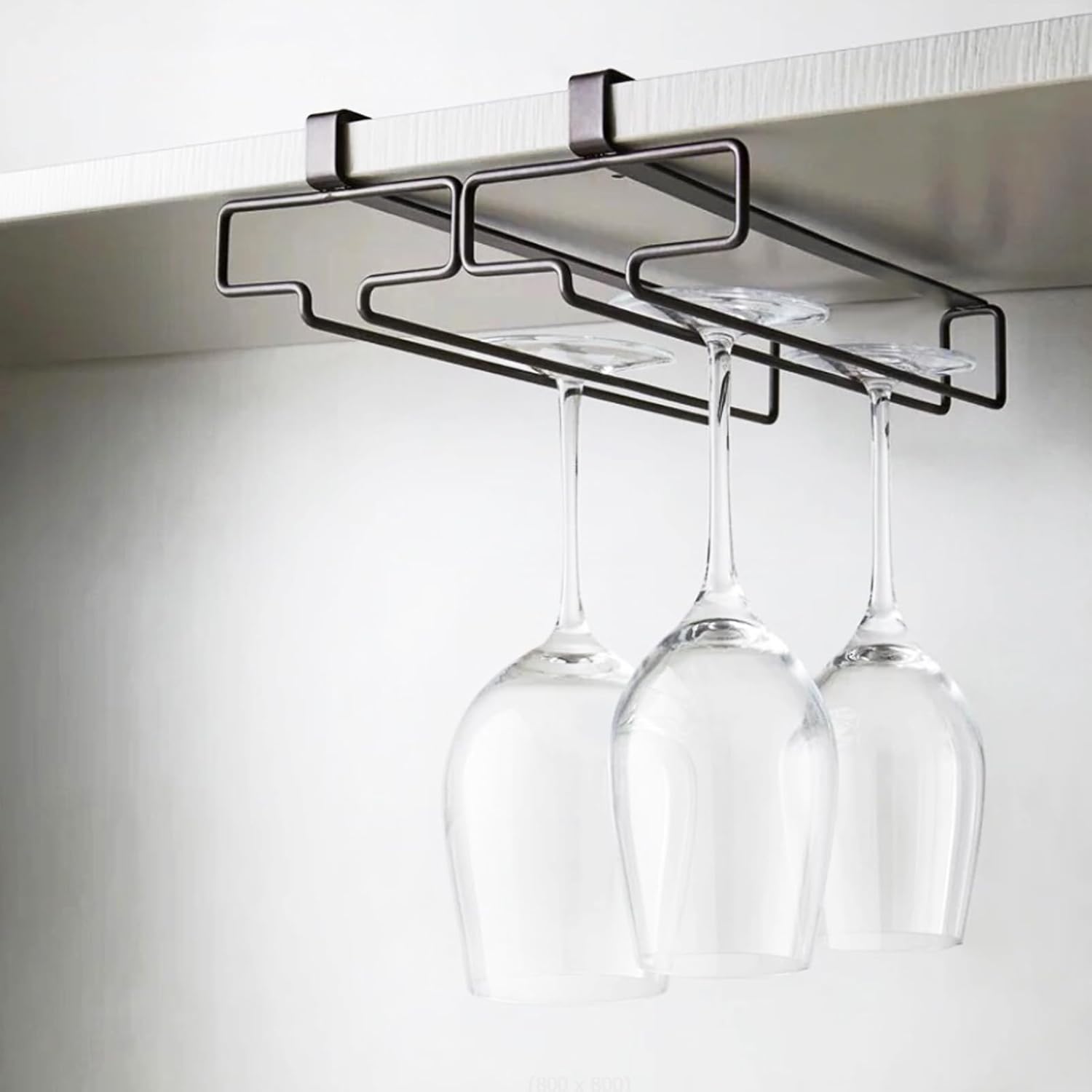 61gbasC5PPL._AC_SL1500_.jpg Beauenty Wine Glass Holder 2PCS Stemware Rack Hanger Under Cabinet Wine Glass Rack Kitchen Hanging Glass Storage Rack Organizer,Black - Image 1