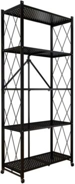 Leostar 5 Tier Kitchen Shelf Organizer, Black, 72X36.5X160.5Cm, Str-4327
