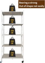 N/P 5-Tier Foldable Metal Storage Shelves - White - Image 6