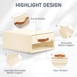 U-HOOME Closet Organizers and Storage,4pcs Fabric Foldable Clothes Organizers Bins for Closet,Stackable Storage Shelf Drawers for Cupboard Wardrobe Bedroom,Living Room,Under Bed (Beige) - Image 7