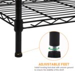 5 Tier Shelving Unit Adjustable Wire Shelves Organizer Shelf Rack Heavy Duty Storage Unit Metal Storage Rack Durable Organizer (Black) - Image 7