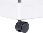 Made for Amazon Plastic Space Saving Storage Organizer Rack Shelf with Wheels(2 Lock,2 Unlock) for Kitchen, Office, Bathroom and Bedroom (5 Layer, White) - Image 3