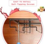 FOMANSH Wine Glass Rack Under Cabinet - Stemware Holder Metal Wine Glass Organizer Glasses Storage Hanger for Bar Kitchen Gold 4 Rows - Image 3