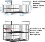 2-Pack Metal Storage Baskets, Under Cabinet Add-on Storage Racks, Under Shelf Basket Storage Hanging Wire Basket Shelves for Kitchen, Pantry, Bookshelf, 12.6INCH (Black) - Image 4