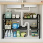 2-Tier Expandable Under Sink Organizer – Adjustable Cabinet Storage Rack with Removable Panels for Kitchen & Bathroom Cabinets