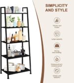 Modern Bookshelf for Home & Office - 5-Tier Storage Rack, Bookshelf Organizer, Living Room Book Storage, Space-Saving Shelf for Bedroom, Living Room and Home Office, Black - Image 3