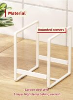 2pcs Kitchen Space Saver Dish Rack, Plate Holder, Dish Drainer, Drying Stand for Cabinet Shelf Organiser Counter Top Storage for the use of Plates Pan-Pot Lids Cutting Board - White Small(W+N) - Image 2