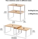 Kitchen Countertop Organizer, Kitchen Organizers and Storage Cabinet Shelf, Expandable Stackable Kitchen Storage Shelf Spice Rack, Kitchen Pantry Organizer Bathroom Counter Organizer (Natural Beige) - Image 2