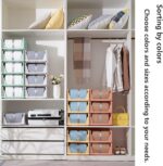 Stackable Clothes Plastic Storage Basket-Foldable Closet Organizer Shelf Cloth Holder-Drawer Rack Storage Containers Underwear Storage Bin for Wardrobe Cupboard Kitchen Bathroom Large White*5 - Image 2