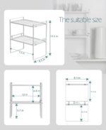 Metal Stackable Space-Saving Multi-Layered Organizer, Cabinet Organizer Shelve, Under Sink Storage, Pot Rack, for Home Kitchen Supplies and Utensils (33cm) - Image 2