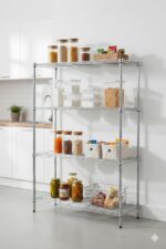 CamelTough Wire Rack 4 Shelf Adjustable Storage Rack, Heavy Duty Shelving Unit for Pantry, Laundry, Bathroom, Kitchen, 600Lbs Capacity, White, 90L X 35W X 135H cm, HTC-WR603 - Image 2