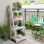 JOHN'SDECOR 4 Tier Ladder Shelf with Storage Space Free Standing Bookshelf Wooden Plant Stand Multi-Functional Ladder Shelving Unit Bookcase Organizer Rack Flower Pot Stand Storage Rack - Image 6