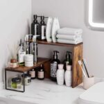 Kitchen Countertop Organizer, Spice Rack Cabinet Organizer Shelf Stackable Counter Corner Shelves Organization and Storage for Pantry, Counter top, Coffee Station Wood Rustic Brown - Image 6