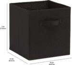 Amazon Basics Collapsible Fabric Storage Cube/Organiser with Handles, Pack of 6, Solid Black, 26.6 x 26.6 x 27.9 cm - Image 4