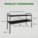 2-Tier Expandable Under Sink Organizer – Adjustable Cabinet Storage Rack with Removable Panels for Kitchen & Bathroom Cabinets - Image 2