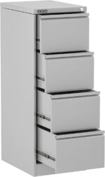 RIGID Vertical Filing Cabinet with 4 Drawers | Heavy-Duty Metal Document Storage for Legal Files | Smooth Sliding Drawers, Key Lock Protection, Office Organizer, Grey (62D x 46.5W x 132H cm) Assembled - Image 7