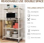 N/P 4-Tier Foldable Storage Shelves with Caster Wheels - White - Image 3