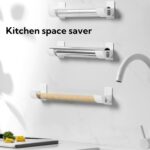 Cling Film & Foil Holders, 4 Pairs No-Drill Storage Racks, Convenient Saran Wrap and Trash Bag Organizers, Side-Mount Fridge Storage Solution, Adhesive Installation, Bags Up to 6cm Diameter - Image 2