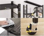 5-Tier Folding Storage Shelves, Rolling Heavy Duty Collapsible Shelves With Wheels, Metal Shelving Units Storage Rack For Kitchen Garage Shelf, Black, No Assembly - Image 6