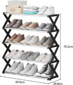 5-Tier Metal Shoe Rack Foldable Entryway Space-Saving Storage Shelf for Home Stylish Shoe Storage Solution for Entry Hallway or Closet - Image 3