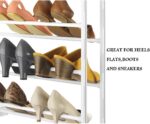 IN.HOUSE Over The Door Shoe Rack,foldable Space Saver Shoe Storage Shelf Non-slip Metal Wall Hanging Shoe Organizer For Boots Sneaker High Heels-white 55x19x180cm(22x7x71inch) - Image 5