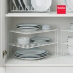 Metaltex Corner Rack Silos – 2-Tier Plate & Bowl Organizer – Space-Saving Corner Cabinet Insert – Sturdy Coated Wire, Made in Italy - Image 6