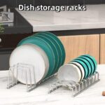 Dish Rack Plates Holder 2-Pack Set – Plate and Bowl Organizer for Cabinet Space Saver, Pan Lid Organizer, Kitchen Storage for Plates, Bowls, Cups, Lids, Cutting Boards, and Spatulas - Image 2