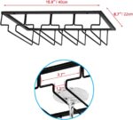 MOCOUM Wine Glasses Rack Under Cabinet Stemware Rack, Wine Glass Hanger Rack Wire Wine Glass Holder Storage Hanger for Cabinet Kitchen Bar (Black, 4 Rows 2 Pack) - Image 3