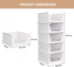 5 Pack Cabinet Organizer for Clothes Foldable Bathroom Cupboard Organizer Multifunction Clothes Storage Plastic Cabinet Storage Organizer for Wardrobe, Bathroom - Image 2