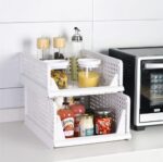OYDAS Drawer shelf storage container,Drawer organizer,stackable plastic storage basket,foldable closet organizer storage bins for wardrobe cupboard office kitchen bathroom,4pcs - Image 7