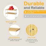 YelaJoy Set of 2 Cabinet Shelf Organizer – Stackable, Expandable Kitchen Countertop Storage Shelves, Spice Rack for Pantry, Bathroom & Under-Sink, Natural - Image 5