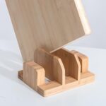 X spring Cutting Board Organizer, Adjustable Bamboo Storage Rack for Kitchen Cabinet, Multi-Purpose Holder for Lids, Pans, Baking Trays, and Plates, Space Saving Design for a Tidy and Efficient Home - Image 4