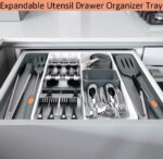 Cutlery Trays - KASTWAVE Expandable Cutlery Drawer Organiser, Space-Saving Kitchen Drawer Organiser Utensil Spoons Forks Knives with Adjustable Compartments Large, Grey - Image 2