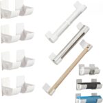 Cling Film & Foil Holders, 4 Pairs No-Drill Storage Racks, Convenient Saran Wrap and Trash Bag Organizers, Side-Mount Fridge Storage Solution, Adhesive Installation, Bags Up to 6cm Diameter