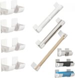 Cling Film & Foil Holders, 4 Pairs No-Drill Storage Racks, Convenient Saran Wrap and Trash Bag Organizers, Side-Mount Fridge Storage Solution, Adhesive Installation, Bags Up to 6cm Diameter