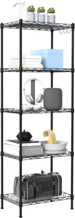 WORKPRO 5-Tier Storage Shelves, Metal Wire Shelving Unit, 44 cm W x 29 cm D x 131 cm H, 250 kg Load Capacity, Adjustable Shelf Rack for Kitchen Pantry Closet Garage - Image 4