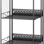 Foldable Shelving Unit(4-Tier), Metal Kitchen Shelving Microwave Oven Shelf Utility Storage Shelf for Living Room, Bathroom, Balcony(Size:Blue,Color:4-Tier) (4 Tier)